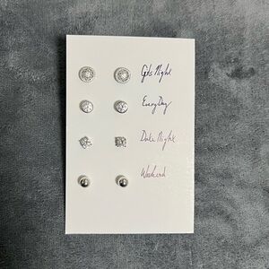 Sterling Silver earrings CZ stud earrings Simple earrings Minimalist earrings